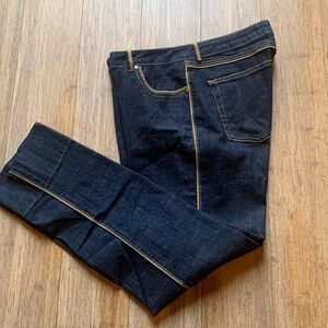 VOTRE NOM jeans with soft tan detail, size 42.